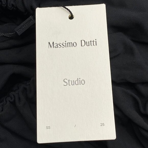 NEW MASSIMO DUTTI Women's Top Size S Balloon Effect Sleeveless Round Neck iBlack - Picture 3 of 6